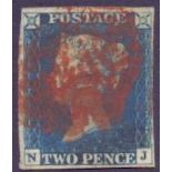 STAMPS GREAT BRITAIN : 1840 2d Blue 3 la