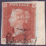 GREAT BRITAIN STAMPS : PENNY RED 1841 1d Red Brown plate 38 (RL),