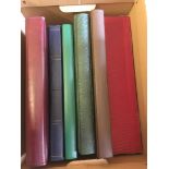 STAMPS : Two boxes of stock books of mainly used stamps much duplication,