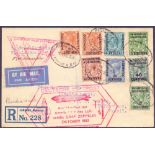 AIRMAIL COVER: MOROCCO AGENCIES, 1933 Graf Zeppelin Chicago flight.