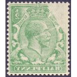 GREAT BRITAIN STAMPS : 1912 1/2d Deep Blue (Myrtle) Green. Superb unmounted mint with 90% offset.