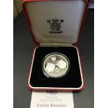 COINS : 1997 £5 Golden Wedding Silver Proof coin cased and in special display box