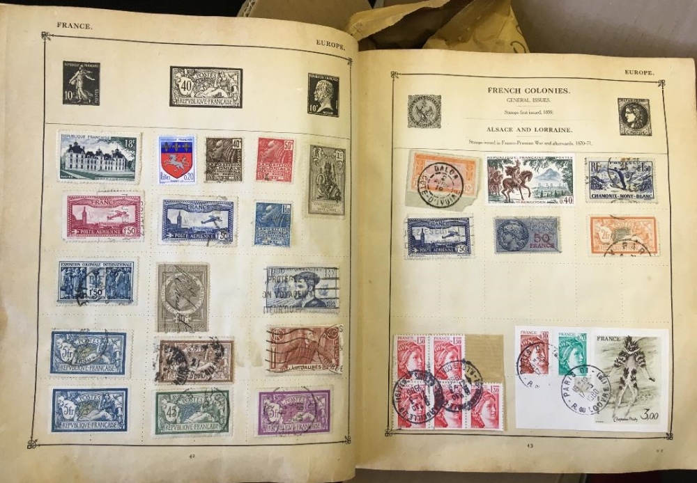 STAMPS : Mixed box of old albums including reasonably well filled old Strand album, - Image 2 of 2
