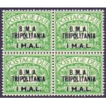 STAMPS : ITALIAN COLONIES : 1948 1/2d overprinted unmounted mint block of 4 ,