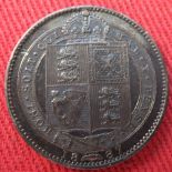 COINS : 1887 QV Shilling good to fine