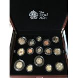 COINS : 2014 United Kingdom Premium Proof coin set, housed in quality wooded display box,