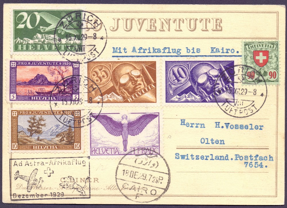 AIRMAIL COVERS : SWITZERLAND, a wonderful collection of airmail covers from 1928 to 1949.