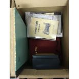 STAMPS JAPAN : Box containing two stockbooks and presentation year books etc.