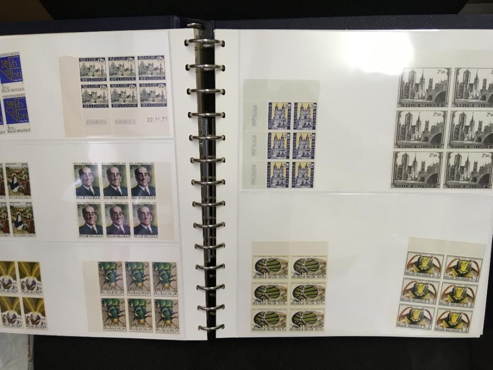 STAMPS : Seven Lighthouse, Safe type slip-case albums with mint Belgium and USA issues, - Image 3 of 5