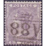 GREAT BRITAIN STAMPS : 1856 6d Lilac, very fine used with A88 MAIL BOAT cancel,