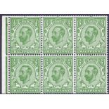 GREAT BRITAIN STAMPS : 1912 1/2d Downey Head unmounted mint booklet pane SG 334 Spec NB2