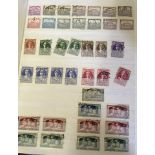 STAMPS : Two boxes of stock books of mainly used stamps much duplication,