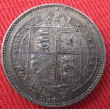 COINS : 1887 QV Shilling very fine