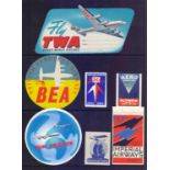 AIRLINE LABELS, collection of airmail etiquettes and labels,