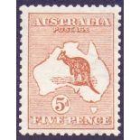 STAMPS : AUSTRALIA : 1913 5d Chestnut,