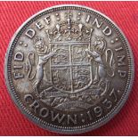 COINS : 1937 GVI Crown Very fine condition