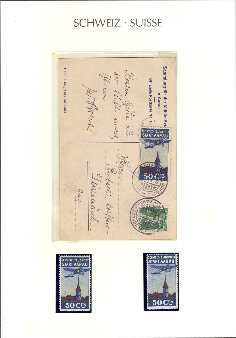 AIRMAIL COVERS : SWITZERLAND, a fantastic collection of Pioneer Air Post stamps and flown cards. - Image 6 of 7