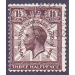 GREAT BRITAIN STAMPS : 1929 1 1/2d fine used showing 1829 for 1929 SG 436