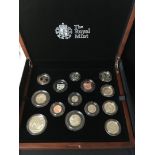 COINS : 2018 United Kingdom Premium Proof coin set, housed in quality wooded display box,