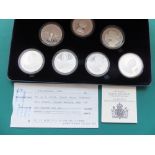 COINS : 1980 UK Silver coin set 7 Crowns