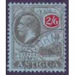 STAMPS : ANTIGUIA : 1927 2/6 Black and Red/Blue,