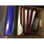 STAMP ALBUMS : Two boxes of various empty albums and stock books,