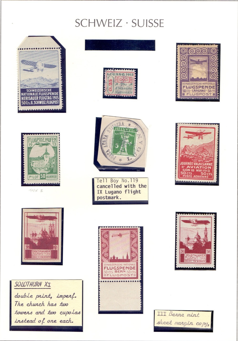 AIRMAIL COVERS : SWITZERLAND, a fantastic collection of Pioneer Air Post stamps and flown cards. - Image 5 of 7