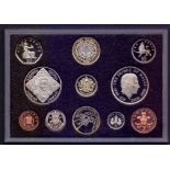 COINS : 2008 UK delux proof coin set in special leather case (some oxidation)