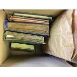STAMPS : Mixed box of old albums including reasonably well filled old Strand album,