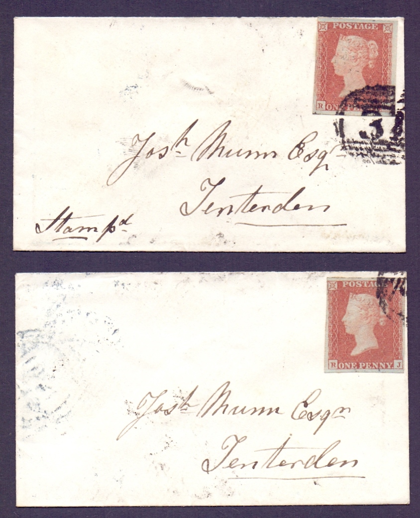 GREAT BRITAIN POSTAL HISTORY : 1851 1d Red on small envelope ASHFORD to TENTERDEN 15th Dec 1851 and