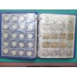 COINS : Blue coin collectors album full of World coins, a good mixture ,