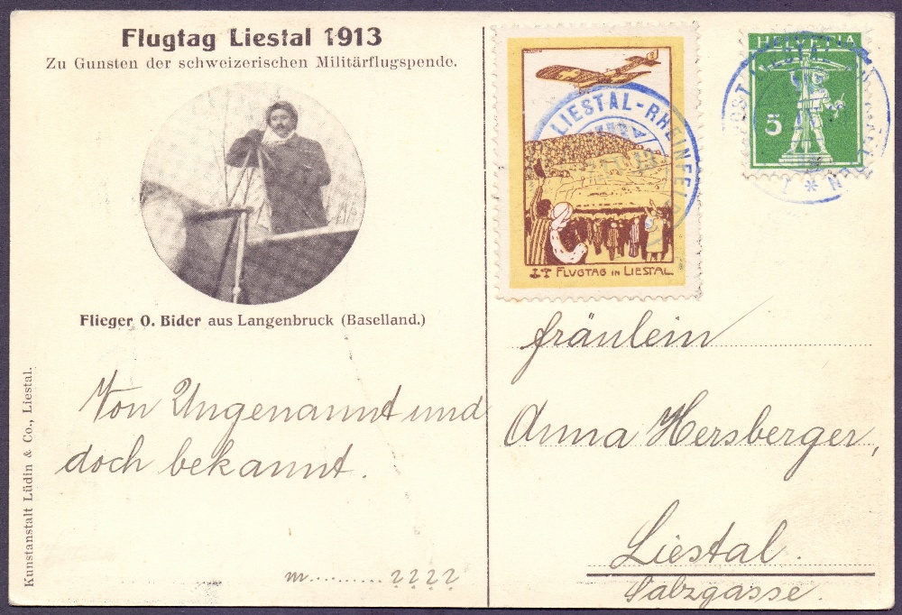 AIRMAIL COVERS : SWITZERLAND, a fantastic collection of Pioneer Air Post stamps and flown cards. - Image 3 of 7