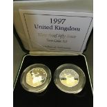 COINS : 1997 50p two coin silver boxed set with cert