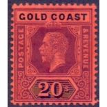 STAMPS : GOLD COAST : 1913 20/- Purple and Black/Red,