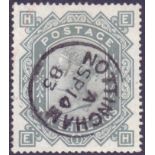 GREAT BRITAIN STAMPS : 1883 10/- Grey Green (Blued Paper),