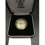 COINS : 2001 £2 Silver and Gold plated Piedfort proof coin in special display box with certificate.