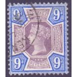GREAT BRITAIN STAMPS : 1887 9d Dull Purple and Blue, superb used example,