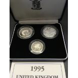 COINS : 1995 Family Silver proof set of 3 coins £2,