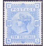 GREAT BRITAIN STAMPS : 1883 10/- Ultramarine very fine mounted mint example (NC) SG 183 Cat £2,