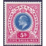 STAMPS : NATAL 1902 5/- Dull Blue and Rose,