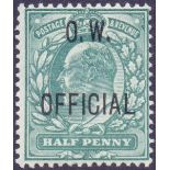 GREAT BRITAIN STAMPS : 1902 1/2d Blue Green,