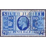 Great Britain Stamps : 1935 Silver Jubilee 2 1/2d PRUSSIAN BLUE, fine used