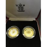 COINS : 1998 £2 Silver Proof Piedfort two coin set in special box with certificate,