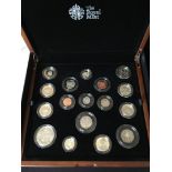 COINS : 2016 United Kingdom Premium Proof coin set, housed in quality wooded display box,