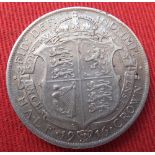 COINS : 1916 GV half crown,