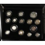 COINS : 2011 United Kingdom Silver Proof coin set of 14, housed in special display box and cert,