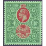 STAMPS : SIERRA LEONE : 1912 10/- Red and Green,