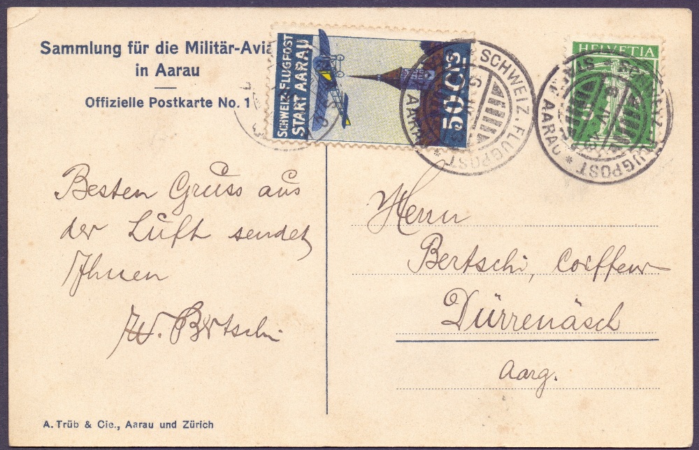 AIRMAIL COVERS : SWITZERLAND, a fantastic collection of Pioneer Air Post stamps and flown cards. - Image 4 of 7