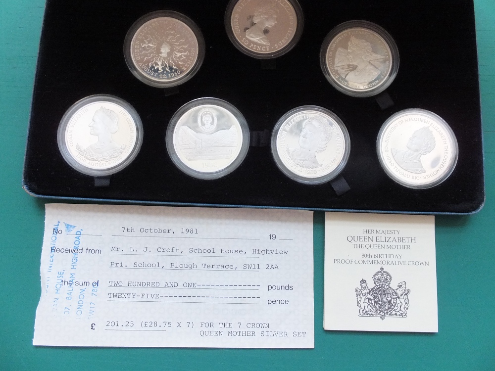 COINS : 1980 UK Silver coin set 7 Crowns