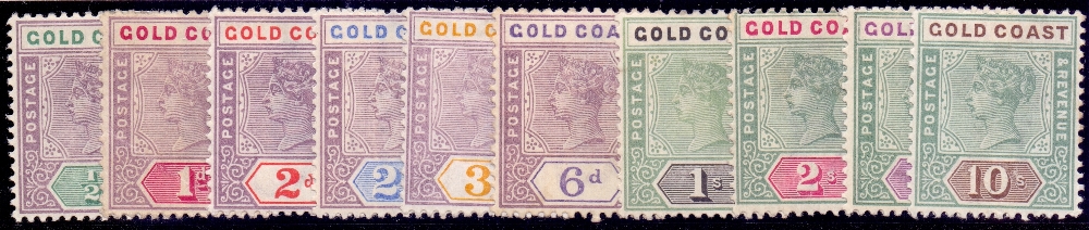 STAMPS : GOLD COAST : 1898 mounted mint set to 10/- SG 26-34